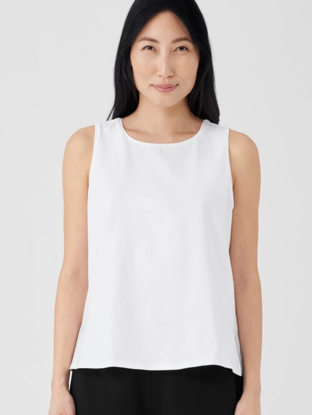 Eileen Fisher White Jewel Neck Shell Tank Size XL NWT
